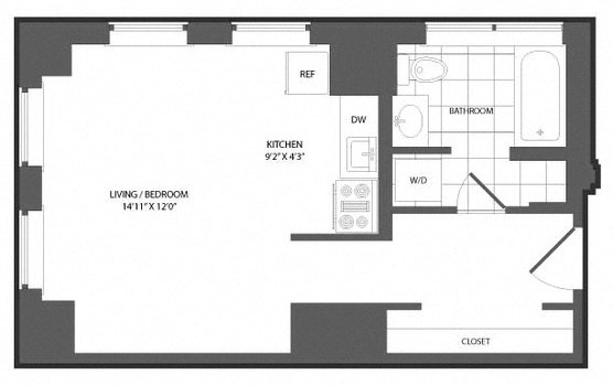Studio A - The Republic Apartments - 2D Studio A - The Republic Apartments - 2D